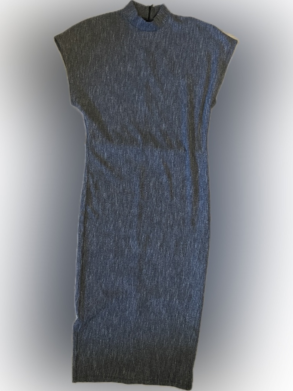 Zara Charcoal Gray Ribbed Midi Dress